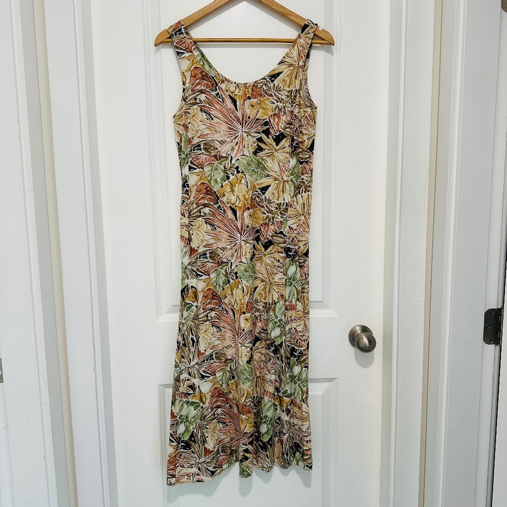 Vintage Carroll Reed Collections Floral A Line Dress Rayon Made in Canada
